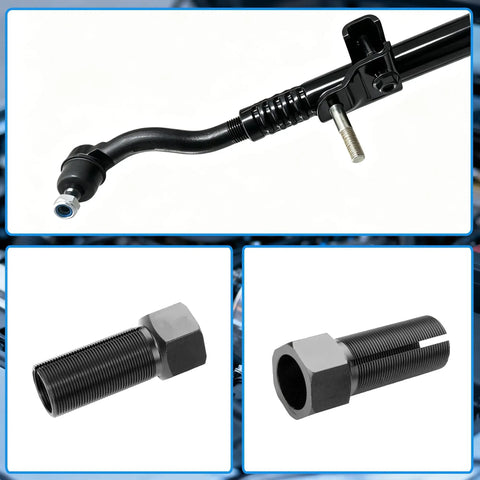 Jeep Wrangler Front Steering Linkage Adjusting Sleeve Drag Link Tie Rod Suspension Kit Heavy Duty Upgrade For 2007 2017 JK And 2018 3.6L 3.8L Replaces DS800982A black adjusting sleeve and tie rod ends