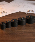 Heavy Duty Shaft Protection Caps Set 6 Pack For Machine Shafts Compatible With Grip O Matic Pullers on a wooden table