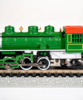 Prairie 2 6 2 Locomotive and Tender N Scale Green Train Set with die cast chassis on track