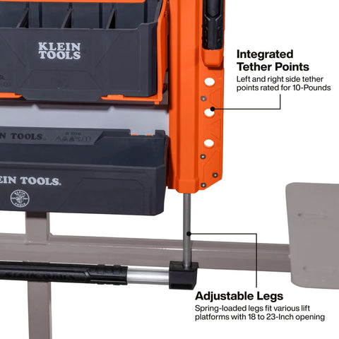Twenty Inch Wall Mount Tool Rack With Four Heavy Duty Rails Delivering Twenty Five Pounds Per Rail Built Nasty Tough For Man Lifts And Scissor Platforms Jobsite Ready