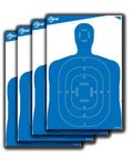 EZ-Aim Silhouette Targets 4 Pack For Shooting And Practice high visibility human body paper targets, 23x35 inches, blue