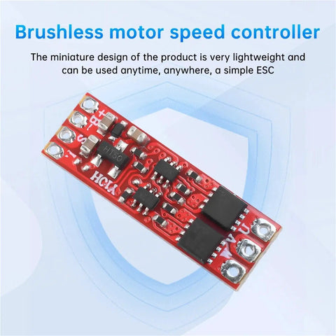 Mini Brushless Motor Driver Board BLDC Controller ESC for Aircraft Models 5-16V 8A Red Board With Precise Stepless Speed Regulation