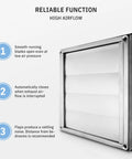 Side view of 6 Inch Outdoor Dryer Vent Cover with Moving Flaps Stainless Steel Grille showing airflow functionality and louvers