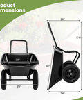 Dual Wheel Wheelbarrow With 14 Inch Pneumatic Tires 330 Lb Capacity Heavy Duty Workhorse Garden Cart product dimensions chart