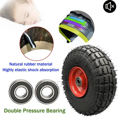Heavy Duty Swivel Castor Wheels With Brake Trolley Replacement Caster Featuring Natural Rubber Pneumatic Tire with double pressure bearing