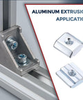 Bulletproof Heavy Duty Hammer Nuts Sliding T Fasteners For 3030 Aluminum Extrusion installation showcasing aluminum tracks and hammer nuts.