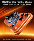 Rolling With A Heavy Duty 120W Car Charger That Keeps All Your Gadgets Juiced With Blazing Fast Power Through Four Usb Ports