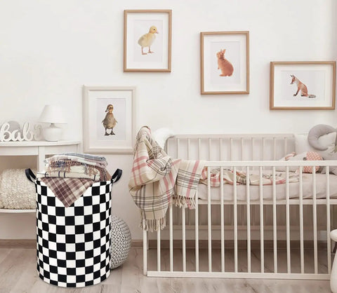 Keep The Vibe Clean Boys Laundry Basket And Kids Toy Hamper Crafted From Heavy Canvas With Waterproof Lining Super Solid Storage Bin For Bedroom Decor And Racing Flag Gift For Fans