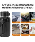 Road Ready Car Electric Kettle Forged From 304 Stainless Steel Features Anti Dry Burn Tech Heats Up Quick For Truckers Brewing Strong Coffee Without The Drama On Highway Runs.