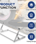 Two Large Adjustable Miter Saw Roller Stands Set With Dual Bearing System For Heavy Duty Smooth Sliding And Precise Cuts Height Adjustable From 0.98 To 5.71 Inches Table Saw Stand For Cutting Machines, showing structure and design benefits.
