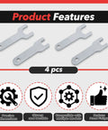 Knucklebuster Replacement Spinner Keys For Pneumatic Die Grinders Heavy Duty Stainless Steel Air Tool Wrenches 4 pack, precise 2 forks design.