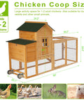 Backyard Chicken Coop On Wheels For 1 To 2 Chickens With Nesting Box Weatherproof Wooden Hen House Outdoor Poultry Barn Size Guide