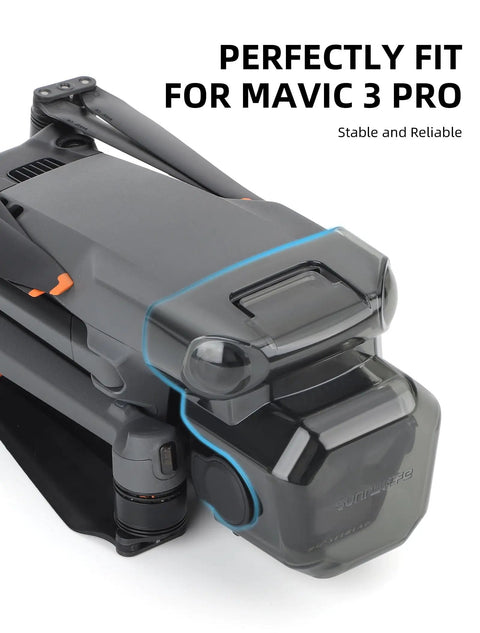 Gimbal Guard And Vision System Protector For Mavic 3 Pro Drone By DJI in place, transparent lens cover and shield detail shown.
