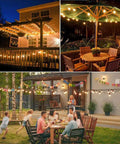 Outdoor scenes with Solar String Lights Outdoor 97ft With 48 Shatterproof G40 LED Bulbs Waterproof Patio String Lights For Garden