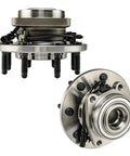 Beefed Up Front Wheel Hub Bearing Assembly Pair 8 Lug 4WD for 2011-2019 Chevy Silverado 2500 HD, GMC Sierra 2500 HD, and Silverado 3500 HD With ABS Direct Fit