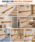 Real Deal Pine Wood Stair Handrail With Smooth As Butter Grip And Rock Solid Metal Brackets Guaranteed Indoor Guardrail Kit in various settings.