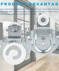 4 Piece Sliding Wardrobe Door Hardware Set Includes Two Dial Adjust Door Hangers Sized 1 And 2, 8 Screws, Durable Galvanized Steel