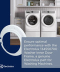 Washer Inner Door Frame Replacement For Front Load Washers White Durable Craftsmanship Easy Install Model 134550700 Compatible, shown with Electrolux washers