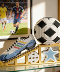 Dope 2026 Soccer Ball Building Block Set With Sport Sneaker And Luminous Crystal Shoe Realistic Mini Soccer Display On Golden Stand STEM Bricks DIY Educational Toy For World Cup Fans Teens And Adults, soccer ball and sneaker