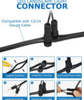 100 Pack Landscape Lighting Wire Connectors 12-16 Gauge Low Voltage Fastlock Connectors for Spotlight and Pathway Lights illustration