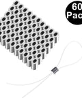 60 aluminum crimping sleeves with nylon loop from Clear Invisible Hanging Wire 0 Point 9 Millimeter Pro Grade That Holds Up To 60lbs