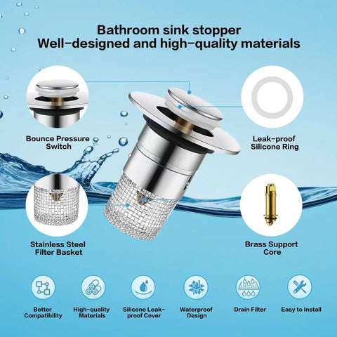 Heavy Duty Stainless Steel Sink Drain Strainer And Stopper, Dope Build Delivers Straight Fire Drainage, Fits Ninety Nine Percent Us Sinks Showers And Floor Drains, Removable Hair Catcher Grate, Sleek Silver Two Pack Game Changer