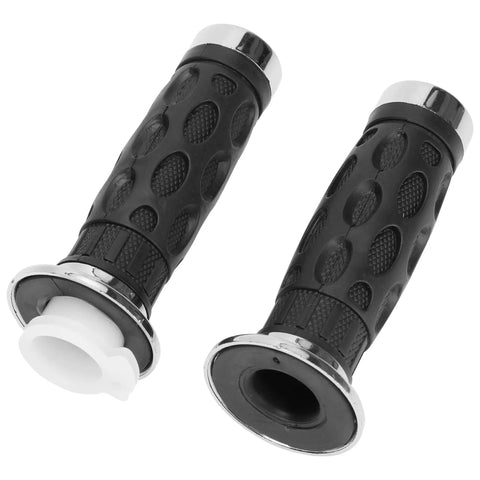 Black rubber grips from the 7-8 Inch Twist Grip Throttle Cable Kit For GY6 Scooters And Mini Bikes 50cc 80cc 125cc 150cc