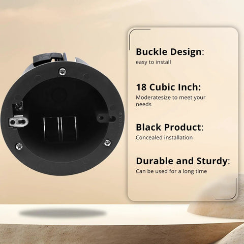 4 Inch Round PVC Junction Box 18 Cu In ETL Listed Fire Rated For 2 Hours Black 3 Pack Heavy Duty Round Electrical Outlet Box
