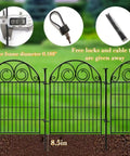 Tall Dog Fence With Gate, 40 Inch High Garden Boundary Fences, 12 Panels Spanning 26.2 Feet, Metal Temporary Yard Enclosure For Pets.