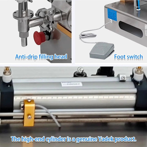 Single Head Pneumatic Filling Machine Built Tough With Stainless Steel And A No Sweat Drip Proof Nozzle For Smooth Auto Manual Paste Dispensing Up To Two Thousand Six Hundred Milliliters Capacity anti-drip filling head and foot switch