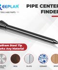 Premium Tungsten Steel Pipe Center Locator Punch For 1.5 To 6 Inch Conduit, black with wolfram steel tip for precise marking.