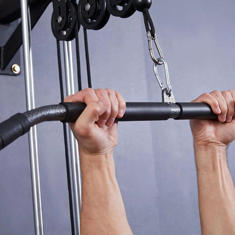 Nylon Bearing Pulley Wheel Round Roller For Gym Cable System Fitness Equipment Accessory Must Have For Strength Training And Cable Machines Smooth Ride Exercise Roller Durable Gym Part, cable handle in use