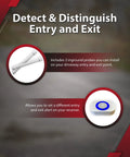 Dual-4K Plus 1-Mile Wireless Directional Driveway Alarm System With Customizable Output Relay And 12VDC Options Flexible Pulse Durations From 1 Second To 5 Minutes Easy Setup For Smart Home Alerts, with two in-ground probes