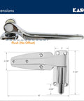 Built Tough Spring Assisted Hinge Pack Of Two With Flush Offset Design and dimensions shown for high lift cam technology.