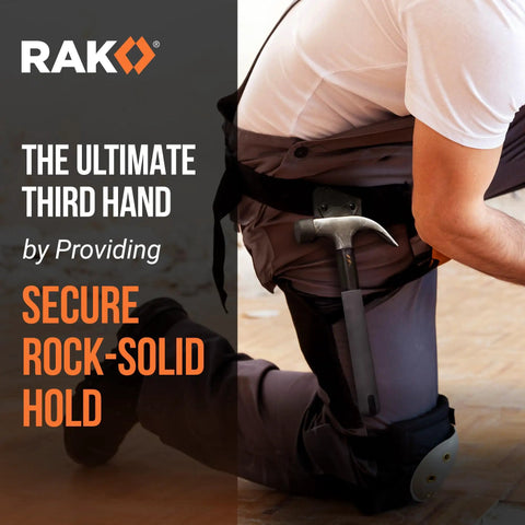 Worker using Magnetic Tool Belt Holder Clip On Magnet Holster With 20 Pound Capacity For Hammer, Screwdrivers, Pliers, Nails And Hardware
