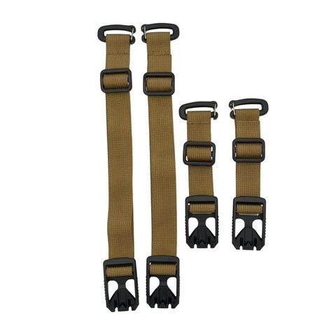 Versatile Tactical Hydration Pack With MOLLE System adjustable tan straps with black buckles for attachment versatility