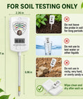 All In One 7 In 1 Soil Tester For Moisture pH Fertility Temperature Humidity And Light Digital Soil Meter For Garden Lawn Farm Indoor And Outdoor Use The Go To Tool For Smart Plant Care, 10.7 in white analog-digital probe