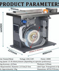 Semi-Automatic Corner Labeling Machine With Plc Control For Boxes showing product parameters and dimensions for accurate labeling.