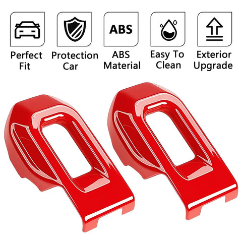 Red ABS Hood Latch Covers 2pc for Jeep Wrangler JL JLU Gladiator JT Stylish Engine Trim Guards Level Up Your Rig with Durable Protection and a Fresh Custom Look That Brings the Swagger!