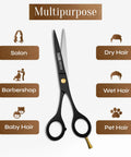 Pro Grade Hair Cutting Scissors 6.5 Inch Razor Edge Barber Shears for salon, barbershop, versatile use Japanese stainless steel