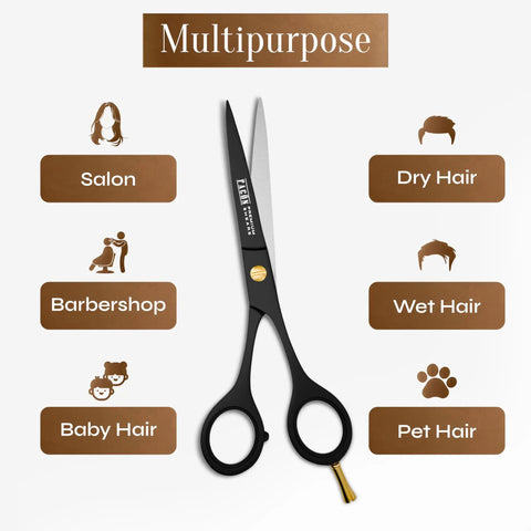 Pro Grade Hair Cutting Scissors 6.5 Inch Razor Edge Barber Shears for salon, barbershop, versatile use Japanese stainless steel