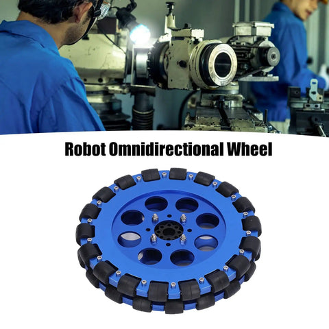Omni Wheel Dual Set For DIY Robotics 8 Inch 203mm Aluminum Hub With 18 Silicone Rollers Delivers Smooth Omnidirectional Movement