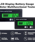 Heavy Duty Battery Capacity Indicator And Digital Voltage Monitor For 12V To 84V Systems with LCD Display and Green Backlight