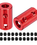 Heavy Duty 6mm To 6mm Shaft Coupler Set For 3D Printers And DIY Encoders Red Aluminum Joint Connector L20mm D12mm With 20 Screws 5 Pack on white