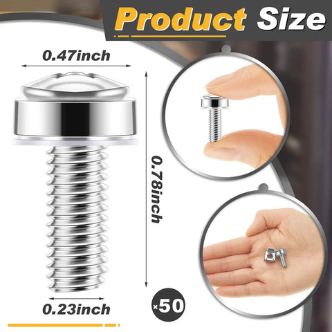 Product size details for Hella Sturdy M6 X 20mm Rack Mount Cage Nuts And Stainless Steel Screws With Flat Washers.
