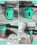 Diamond Core Tile Drill Bit Set 6pcs Pro-Grade Hole Saw Kit For Porcelain Tile Ceramic Marble Masonry Brick Concrete With 5/8-11 Thread in action