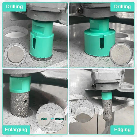 Diamond Core Tile Drill Bit Set 6pcs Pro-Grade Hole Saw Kit For Porcelain Tile Ceramic Marble Masonry Brick Concrete With 5/8-11 Thread in action