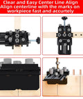 Dowel Jig Kit With Quick Positive Stop And Clamp, Adjustable Doweling Jig For Drill One Quarter, Three Eighths And One Half Inch