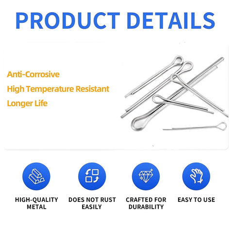 180 Pcs Cotter Pins Assortment Kit With 7 Stainless Steel Sizes For Trailer Hitches Mowers Trucks Engine Repair And Tow Clips