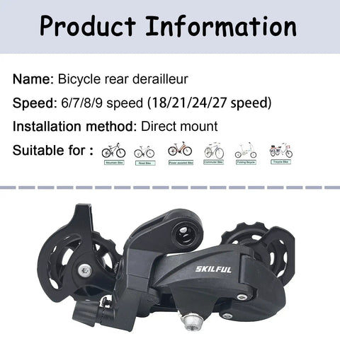 Rear Derailleur For 6 7 8 9 Speed Bikes Direct Mount For MTB Mountain And Road Bikes Easy Install High Quality Construction